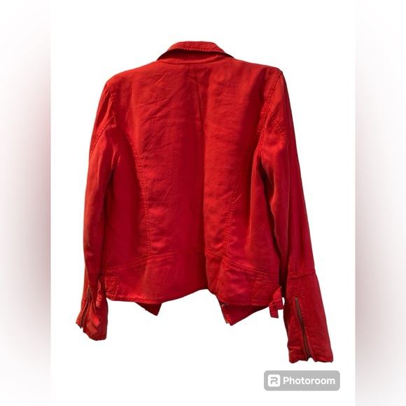 Max Jeans Red Moto Jacket. Size Medium. - Picture 12 of 14